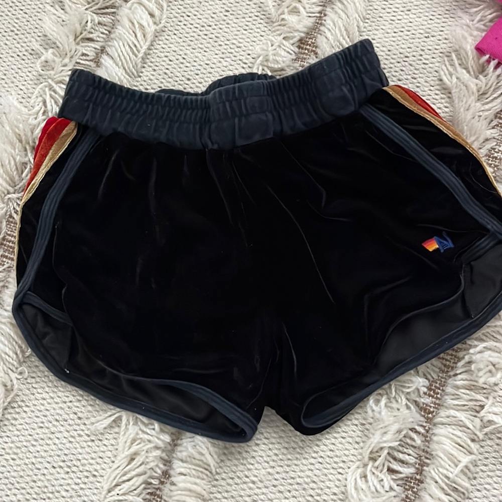 Aviator Nation 5 Stripe Velvet Jogger Short